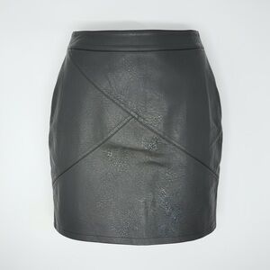 Black Faux Leather Mini Skirt. -Size Small